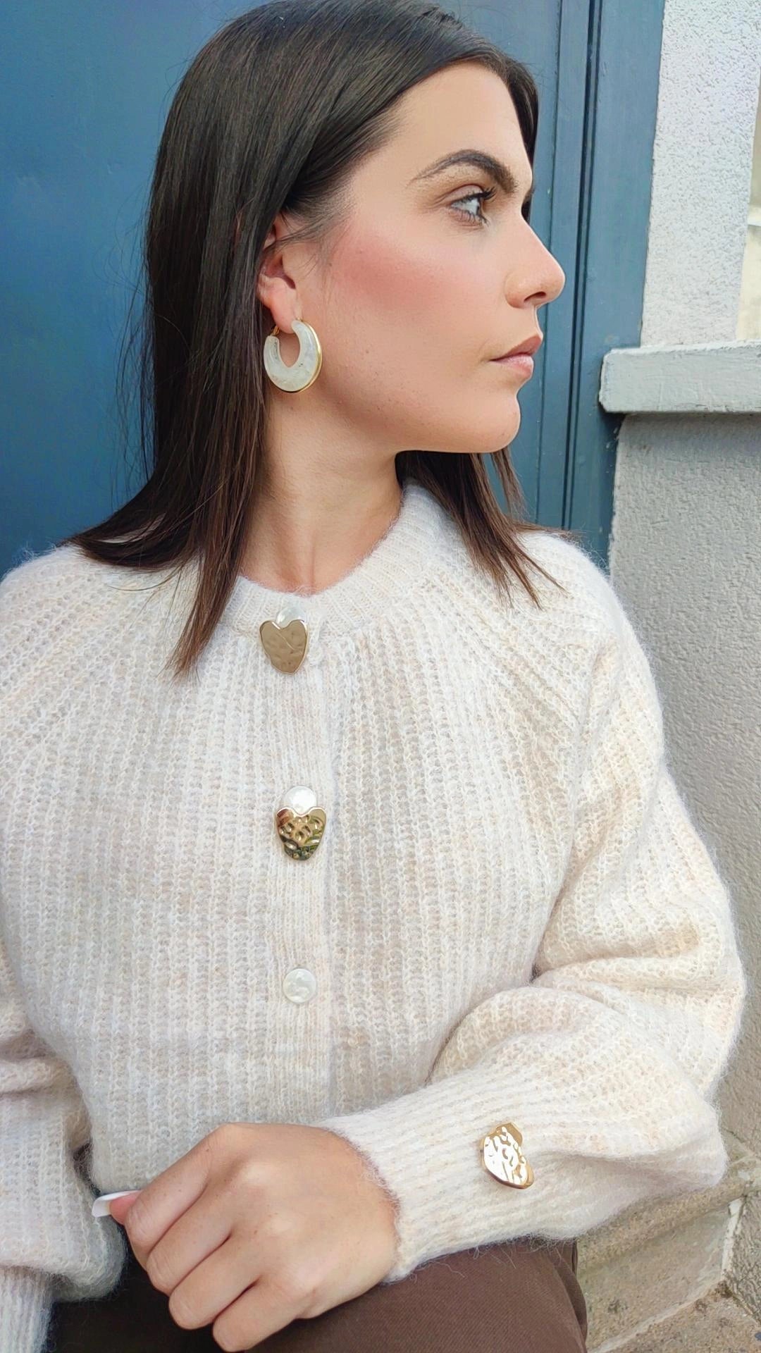 Boucles d'Oreilles HINDRA Beige